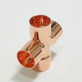 15mm Copper End Feed Equal Copper Cross 4 Way Plumbing Pipe Fitting (15mm)