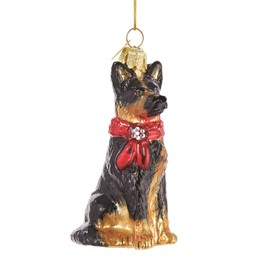 Noble Gems? German Shepherd Glass Ornament, Christmas