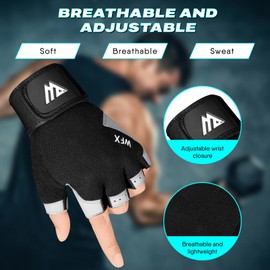 Westwood Fox Fitness Gloves Fitness Training Non-Slip Shock Absorbing Padded Grip Breathable Fingerless Workout Support for Men Women