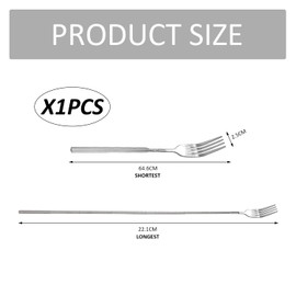 1 Telescopic Stainless Steel BBQ Fork, Multifunctional Retractable BBQ Fork, Kitchen Fork and Spoon Set, 8.7-25.43 Inches Retractable Fork, Suitable for Grilling, Family, Dinner