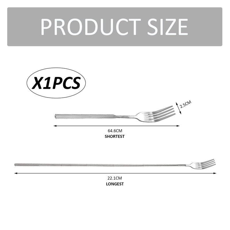 1 Telescopic Stainless Steel BBQ Fork, Multifunctional Retractable BBQ Fork,