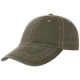 Lipodo Washed Denim Baseball Cap for Men and Women - Baseball Cap for All Seasons - Breathable Leisure Cap - Sporty Cap in Denim Look - Adjustable Baseball Cap, olive