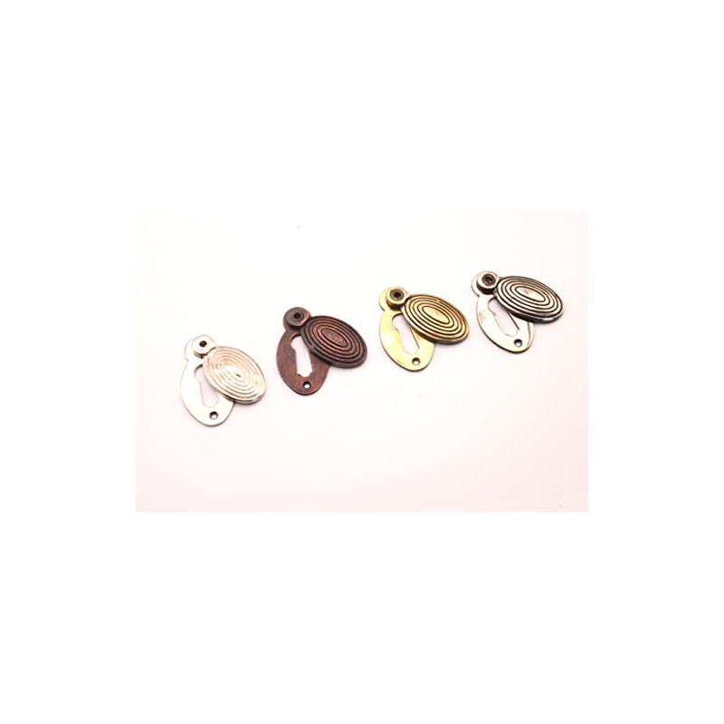Oval Shaped Beehive/Reeded Door Lock Keyhole Escutcheons in Various Finishes