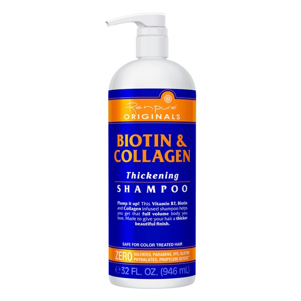 Renpure Originals Biotin & Collagen Thickening Shampoo, 32 Fl Oz (Pack of 1)