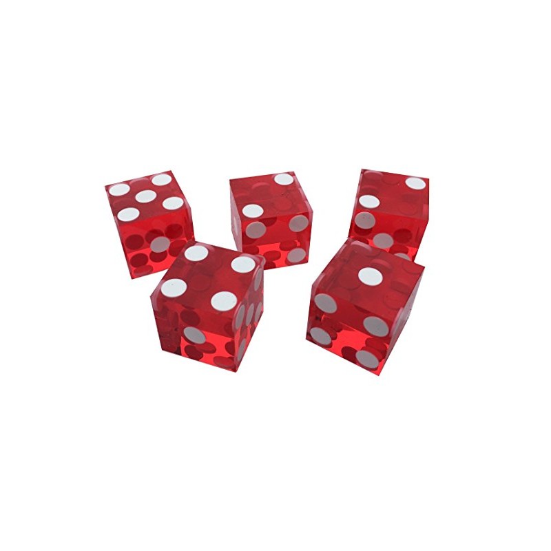 5 x Red Stunning New Perfect 19 mm Precision Casino Craps Dice/Craps