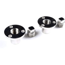 Mxeol Boat Garboard Drain Plug Marine Bilge Plug Kit Stainless Steel W/Screws Pair