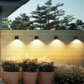 Gouzloyed LED Wall Light Indoor/Outdoor 6 W Outdoor Light Wall Lamp IP65 Waterproof Outdoor Wall Light Warm White Wall Lighting Modern Up Down Decorative Wall Lights for Garden, Balcony (Down-2 Pieces)