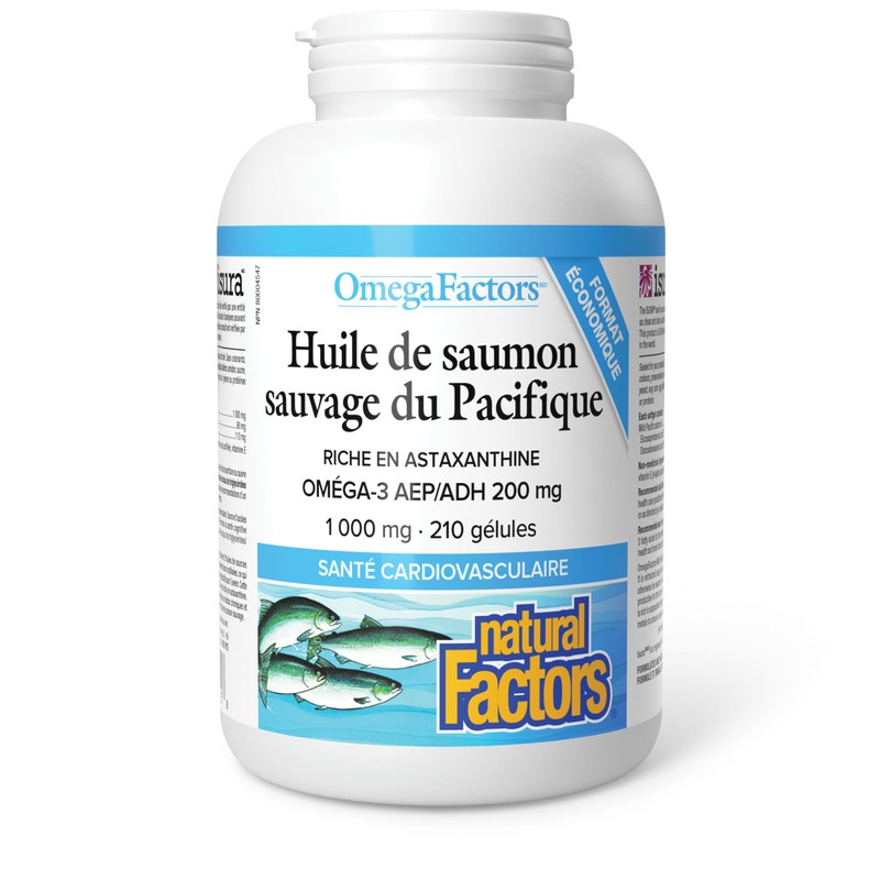 NATURAL FACTORS Wild Sockeye Salmon Oil, 210 CT