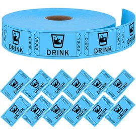 Moguri Pack of 1000 Value Tokens Roll, High-Quality Blue Drinks Vouchers for Events, Raffle, Discreet Charm and Practical Design