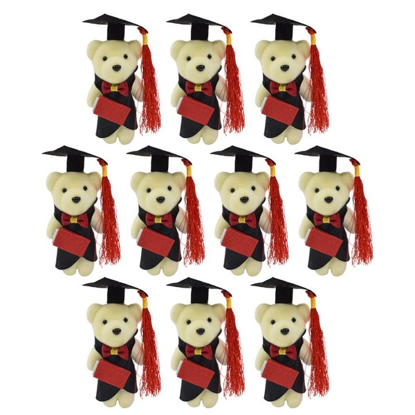 jojofuny 10pcs Graduation Bear Doll, 2023 Graduation Bear, Mini Graduation Stuffed Bears, for Elementary High School College Graduation Party Favors