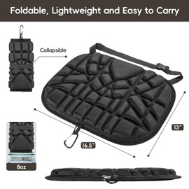 BLISSWILL Hunting seat Cushion，Stadium Cushion，100% Memory Foam Silent Lightweight for Camping, Hunting, Fishing，Camping，Outdoor（Black）