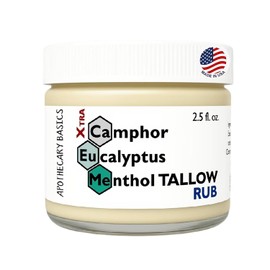 Camphor, Eucalyptus & Menthol Xtra Rub - Tallow Formula - Rich, Traditional Balm - 2.5 fl oz