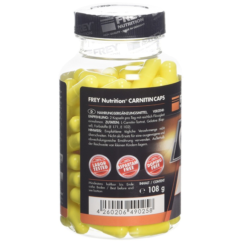 FREY Nutrition CARNITIN CAPS, 120 Kapseln - weltweit hochwertigste L-Carnitin