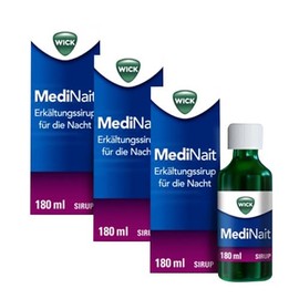 Multipack Set with Wick MediNait Cold Syrup for the Night (3 x 180 ml)