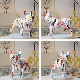 NENBOLEC Bulldog Statue Sculpture Animal Figurine Modern Decor Table Centerpiece Crafts Home Gifts Polyresin Arts 14.5inch
