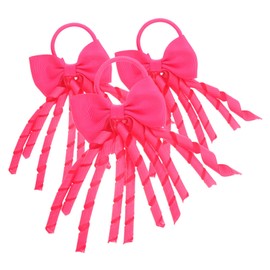 WOONEKY 3pcs Hair Bows for Girls Cheerleader Sports Grossgrain Ribbon Hair Ties Ponytail Clips