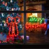 LAMPHOME 2 Pack Lighted Merry Christmas and Bow Christmas Window