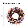 Boxwood Halloween Wreaths ，20 Inch Black Purple Orange with Bats