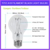 TITO 2 Pack E26 A19 Dimmable Filament LED Black Light