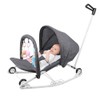 Baby Bouncer - Baby bouncer, scalable, for babies from birth to 18 kg, fixed position or rocker, with play bar, 4 positions, compactly foldable (40 x 80 x 66 cm, gray)