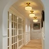Bofea-Gold Semi Flush Mount Ceiling Light,Brass Vintage Flush Mounted Ceiling