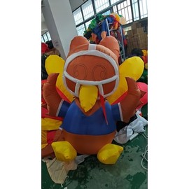Hacricos Thanksgiving Inflatables Turkey Decorations Football Player Turkey Blow up Decor with Built-in Led Lights/Outdoor/Garden/Lawn