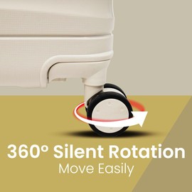 TITOU 3-Piece Lightweight 100% Polypropylene Hardshell Luggage Set with Removable 360͒ Spinner Wheels, Airline-Approved Carry On, Double Closure, Durable Travel Suitcases Set (Cream)