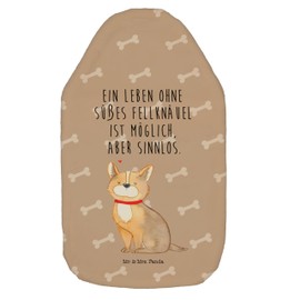 Mr. & Mrs. Panda Hot Water Bottle Dog Happiness - Corgie, Animal Lover, Dog Love, Heart, Sayings, Children's Hot Water Bottle, Hot Water Bottle Cover, Dog Mum, Hot Water Bottle with Cover, Love