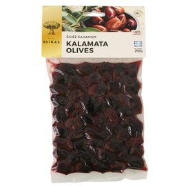 Blikas Greek Black Kalamata Olives, Pack of 2 x 250 g (Total: 500g)