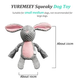YUREMEEY Dog Toy, Cuddly Toy, Tug of War, Plush Dog Toy, Squeaky Dog Toys with Crinkle Paper, Interactive Stable Toy, for Puppies, Small, Medium Dogs, Rabbits