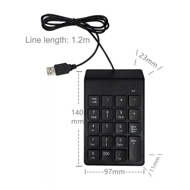 Alien Technology Mini Teclado Numérico Usb 19 Teclas Pc Mac