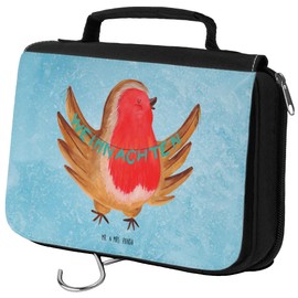 Mr. & Mrs. Panda Kulturbeutel Rotkehlchen Weihnachten - Geschenk, Zum Aufhängen, Kosmetiktasche, Weihnachtsgruß, Aufbewahrungstasche, Waschtasche,