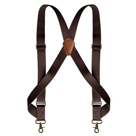 HNYIODA Men's Suspender Heavy Duty 2 Hooks Suspenders for Men 1.4 Inch Side Hook Adjustable Belt Loops for Big and Tall Men