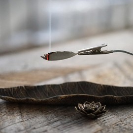 White Sage Incense Burner Incense Plate [White Sage Leaf & Incense Burner / Incense Holder For Purification] LUCAS Lucas White Sage Heat Resistant Non-Flammable