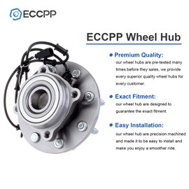 ECCPP Wheel Hub Bearing Assembly New Premium Bearing and Hub Assembly Front 8 Lugs W/ABS for 2003 2004 2005 Dodge Ram 2500 3500 4x4 4WD Compatible with 515061