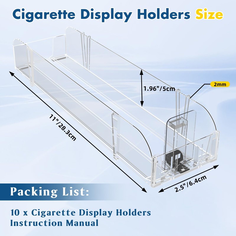 10 Pack Automatic Pusher Display Rack, Store Display Shelf and