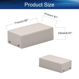 Heyiarbeit 2Pcs 2.79"x1.61"x0.91" ABS White Dustproof Electronic Junction Box Enclosure Project Box For Electronic Projects