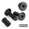 Tunejoy Flat Head Screws Black M5 x 16 mm Flat