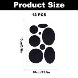 12 Sheets Black Down Jacket Patches, Nylon Self-Adhesive Repair Patch, Waterproof Fabric Patches, Repair Round Patches Tape to Fix Holes for Clothing, Coat, Pants, Tent, Sleeping Bags