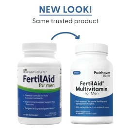 Fairhaven Health FertilAid Multivitamin For Men 90 cpsulas  Suplemento Diettico Multivitamnico para Fertilidad Masculina, Apoyo Reproductivo, Salud...