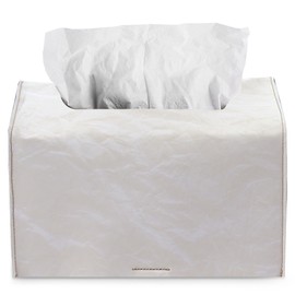 Hennaja - Funda de caja de toallas de mano, de piel sintética, compatible con Kleenex, toallas de mano desechables de papel, adecuadas para comedor, cocina, baño (1 blanco)