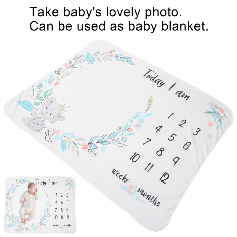 Flannel Baby Monthly Milestone Blanket Infant Growth Memory Blanket Photography