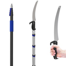 Karveden 26FT Reach Pole Saws for Tree Trimming with 5-20FT Telescoping Extension Pole, Anti-slip Handle, Manual Pruning Pole Saw with 19" 3X Detachable Saw for Forestry, Yard, Garden, Patios