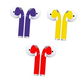 KONTONTY 3 Pairs Chic Wireless Earphone Stickers Protective Stickers for Gold Purple Dustproof Scratch Resistant Easy Bubble Installation