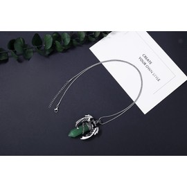MAIBAOTA Dragon Pendant Necklaces for Men Women Green Aventurine Crystal Pointed Necklace Natural Healing Crystal Stones Reiki Quartz Gemstone Jewelry