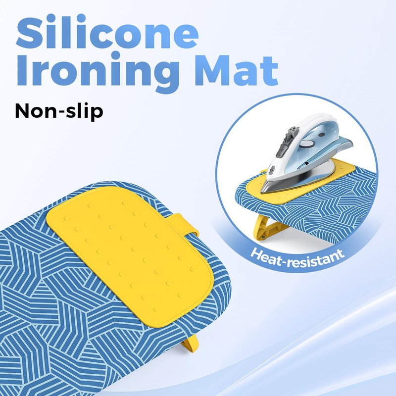 KINGBOARD Tabletop Ironing Board, Small Ironing Board with Iron Holder,