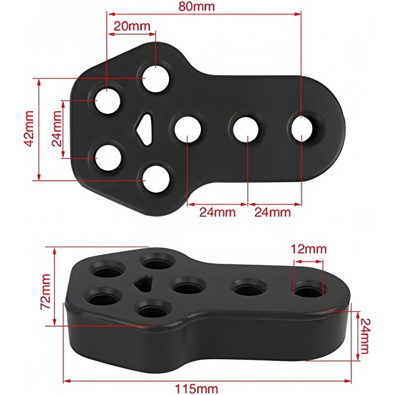 Haverain Set of 2 Muffler Hanging Rubber, Exhaust Pipe Rubber,