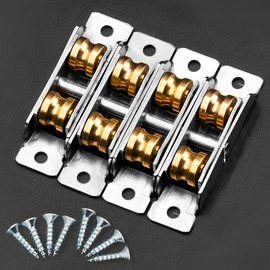 Rodillo para Puerta de Patio Corrediza 4 Piezas, Conjunto en Tándem La Puerta Corredera, Ruedas para Corredera, Conjunto Rodillos Puerta Corrediza de Patio