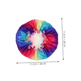 Healvian 2pcs Reusable Shower Caps for Women Adjustable Elastic Bath Hat Double Layer Hair Cover Comfortable and Easy to Wear Shower Bonnet for Home and Travel