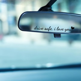 Miarita 3X Drive Safe, I Love You Rearview Mirror Decal, Car Window Decals, Car Stickers for Women, I Love You Drive Safe Mirror Sticker (Drive Safe, I Love You Black)